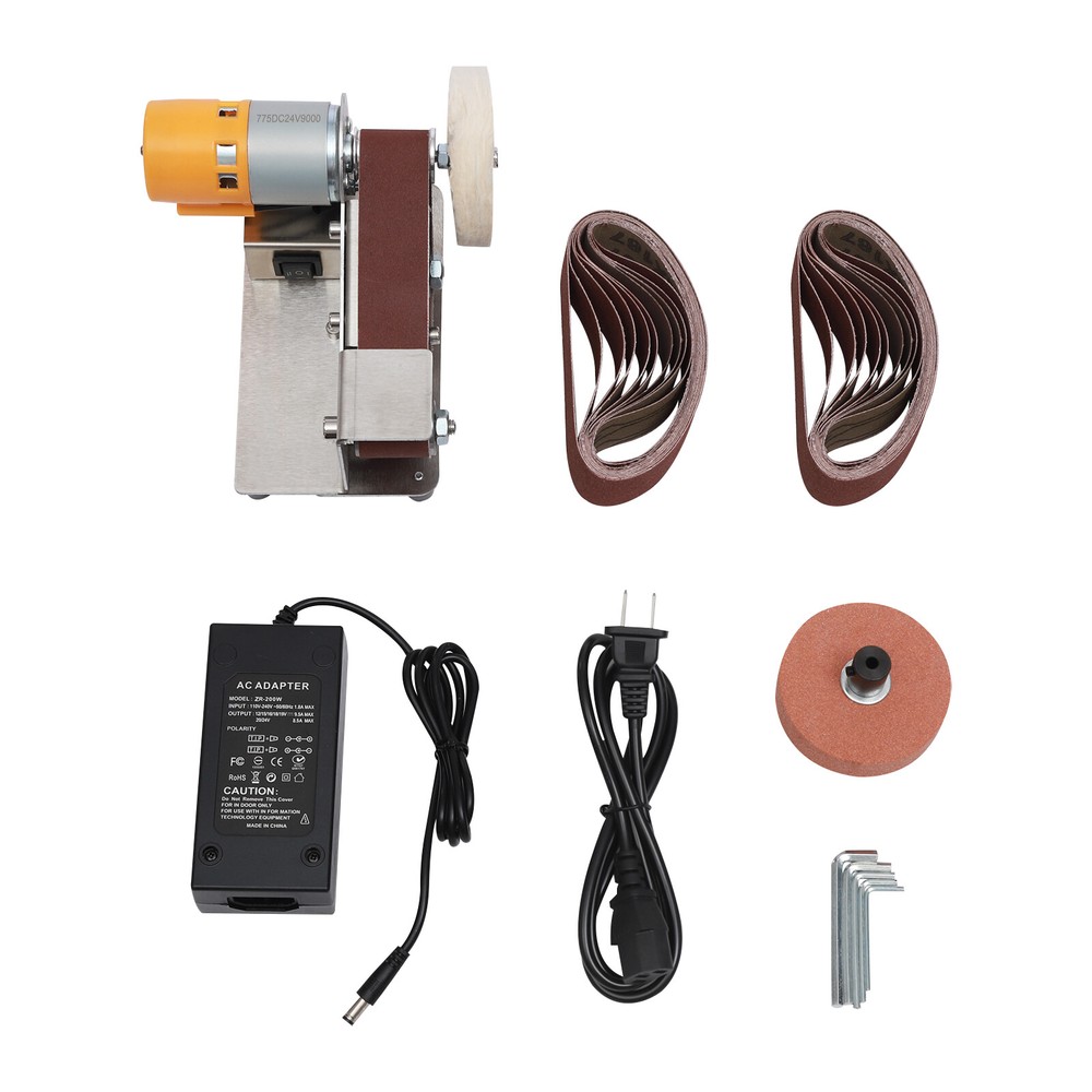 150W Mini Belt Sander with 7 Speed Settings and Adjustable Table Angle