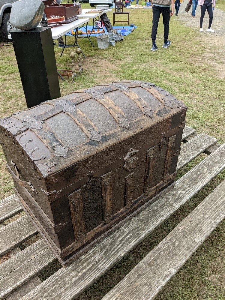 19th Century Antique Lady's Trunk with Original Inserts