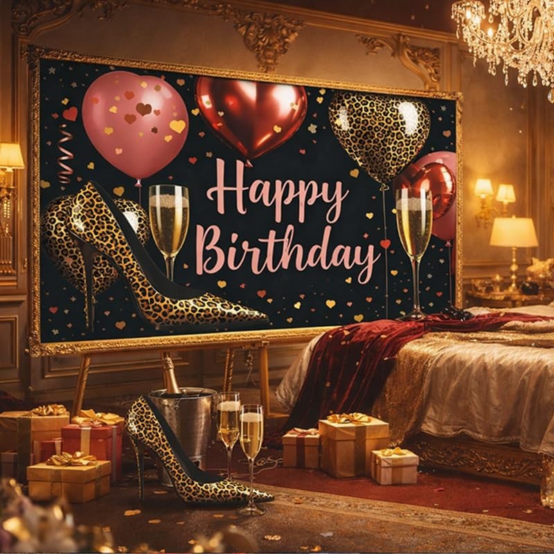 ActFirst Happy Birthday Backdrop, 71 x 43 inches, Polyester Material, Wall Decor