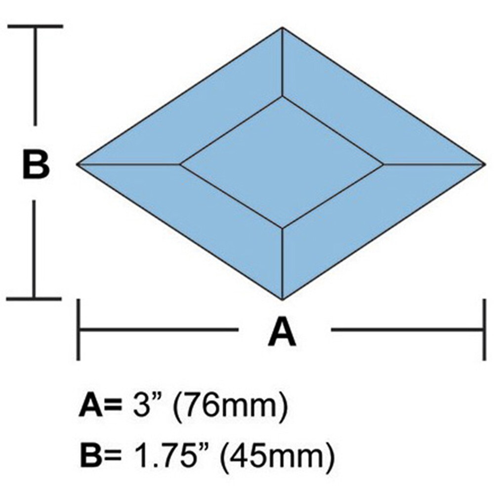 2" Blue Beveled Glass Squares - 10 Pieces