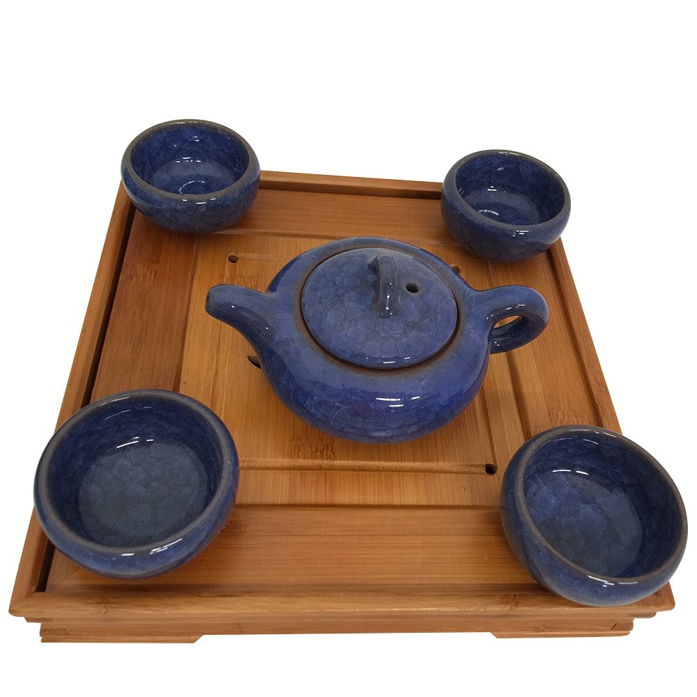 THY HOME Exquisite Glazed 5 PCS Ceramic Tea Set