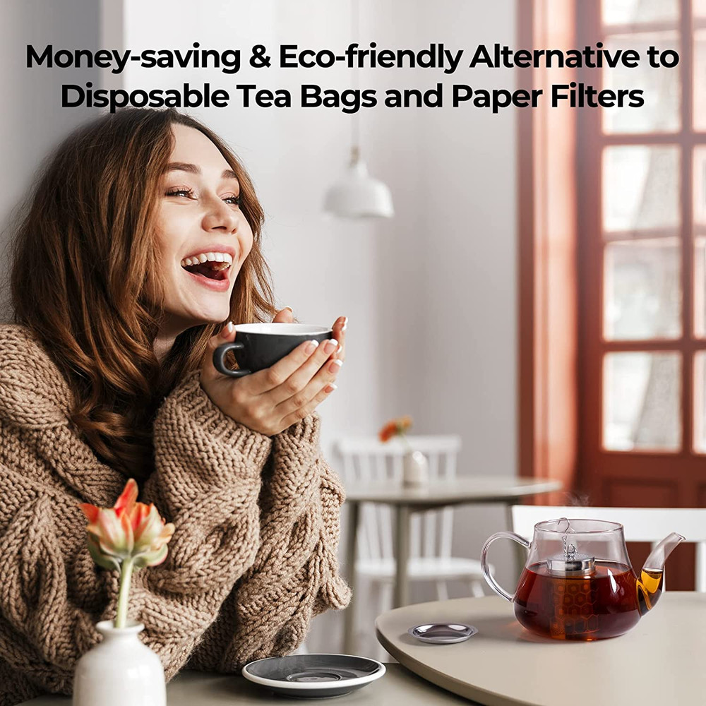 2 Pack Tea Strainers for Loose Tea, Extra Fine Mesh Tea Infuser, 304 Stainless