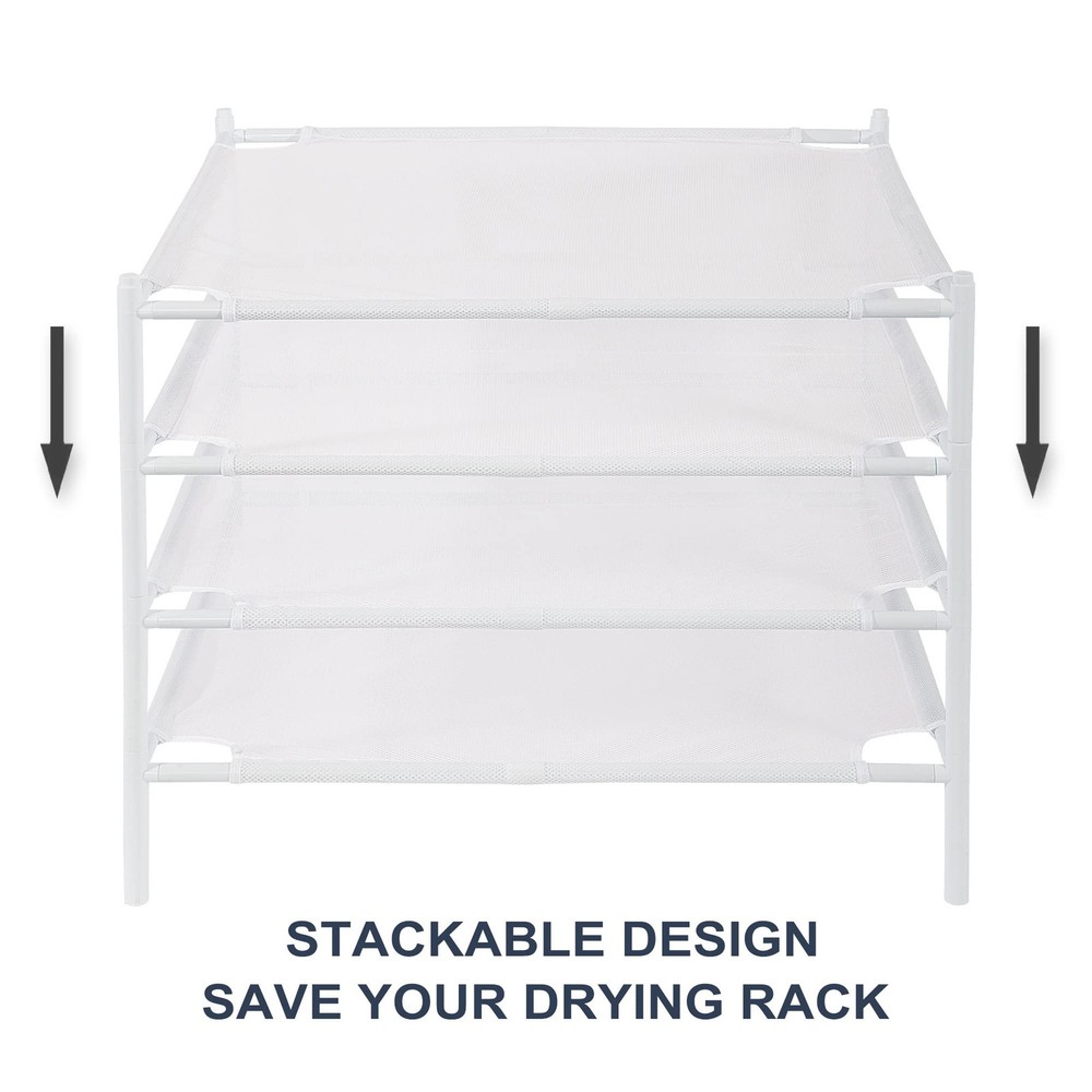 STO STO Sweater Drying Rack, 4-Pack Stackable Mesh Clothes Drying Rack, Laund...