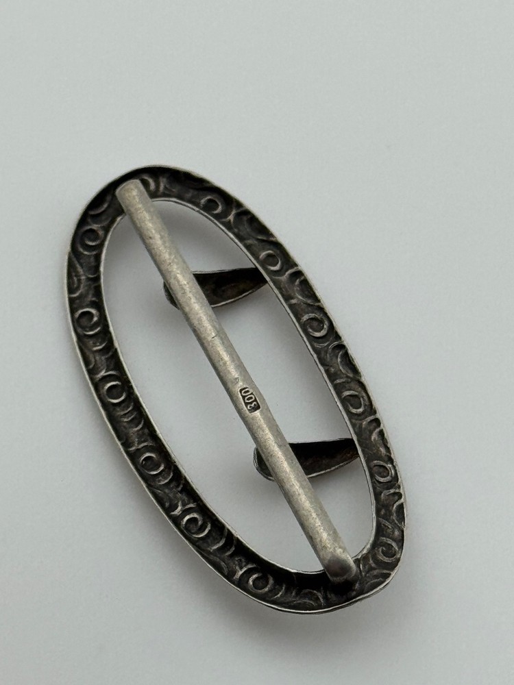 Antique 800 Silver Shoe Buckle Shaped Slide