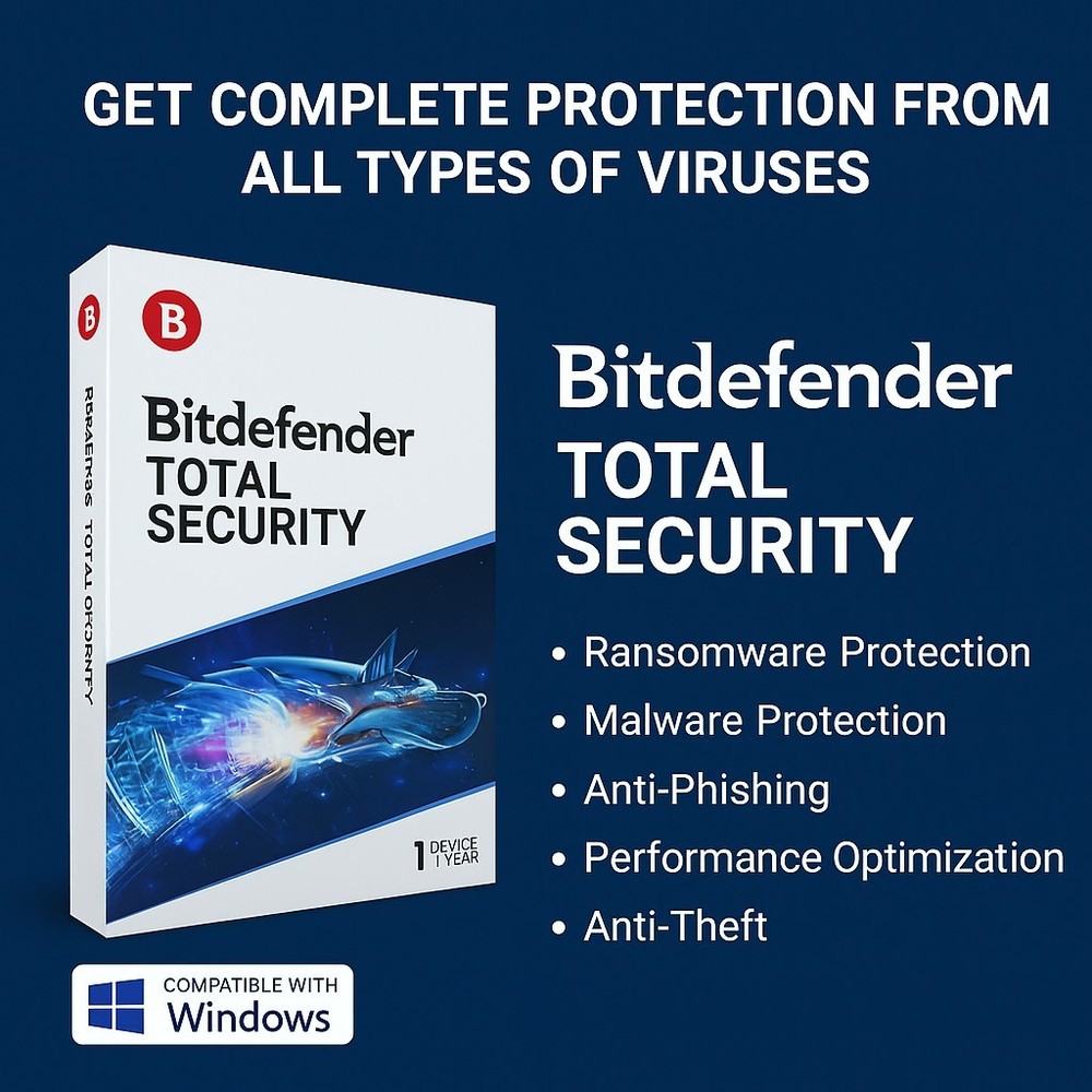 Bitdefender Total Security Protection - 1 Year 3 Device