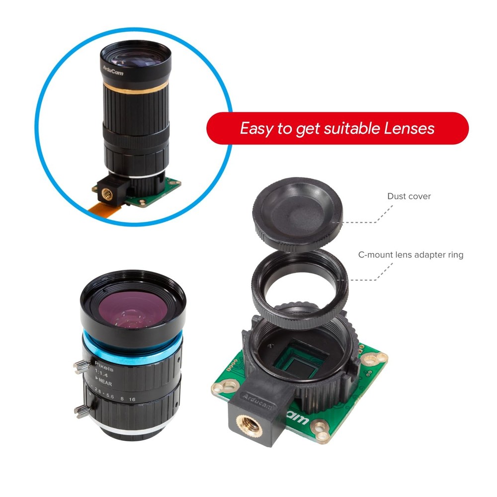 for Raspberry Pi HQ Camera Module,12.3MP IMX477 Raspberry Pi Camera for Raspb...