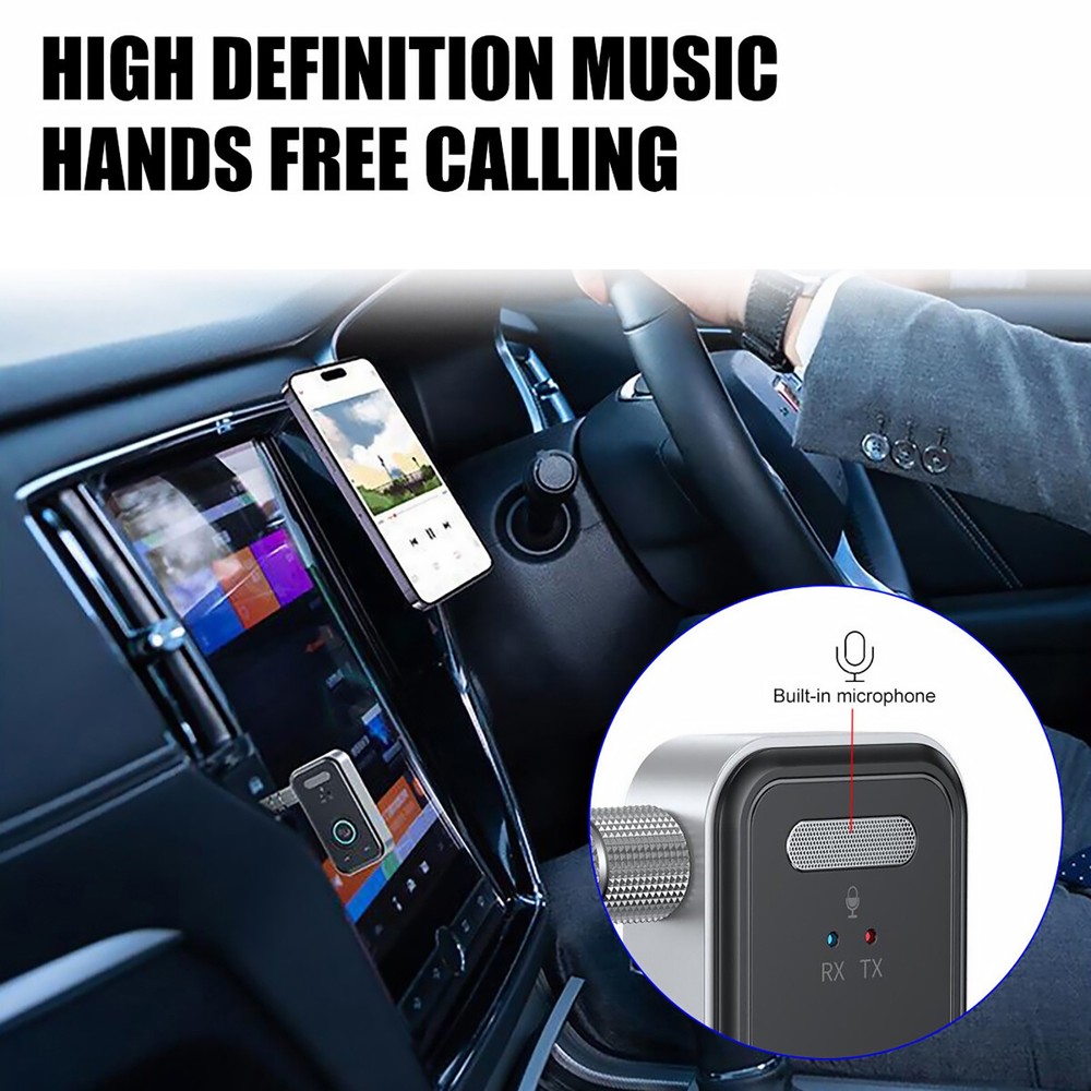 3.5mm USB Wireless Bluetooth 5.3 Transmitter Receiver Audio Aux Adapter 2in1
