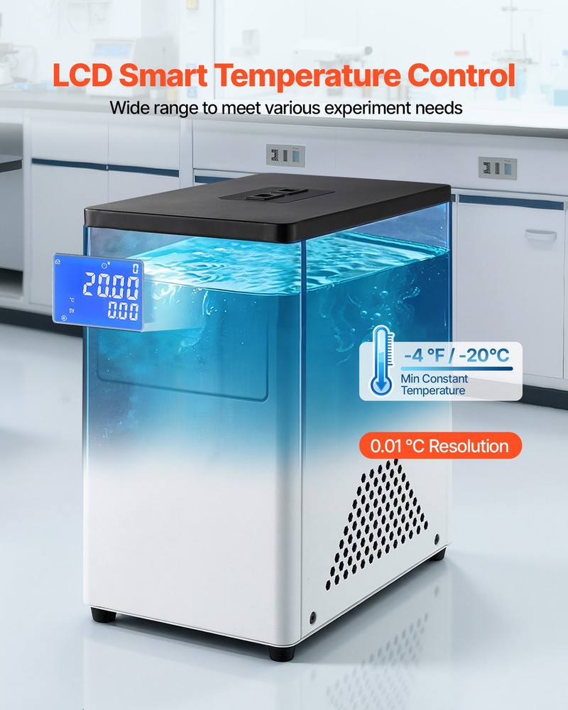 VEVOR Laboratory Chiller Circulator Lab Recirculating Chiller 3.4 L Low Temp