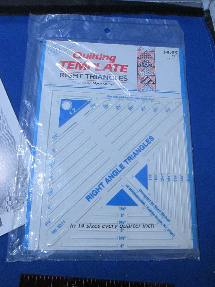 3 Quilting Template Tools - Mini Wedge, Gauge and Right Angle Triangles