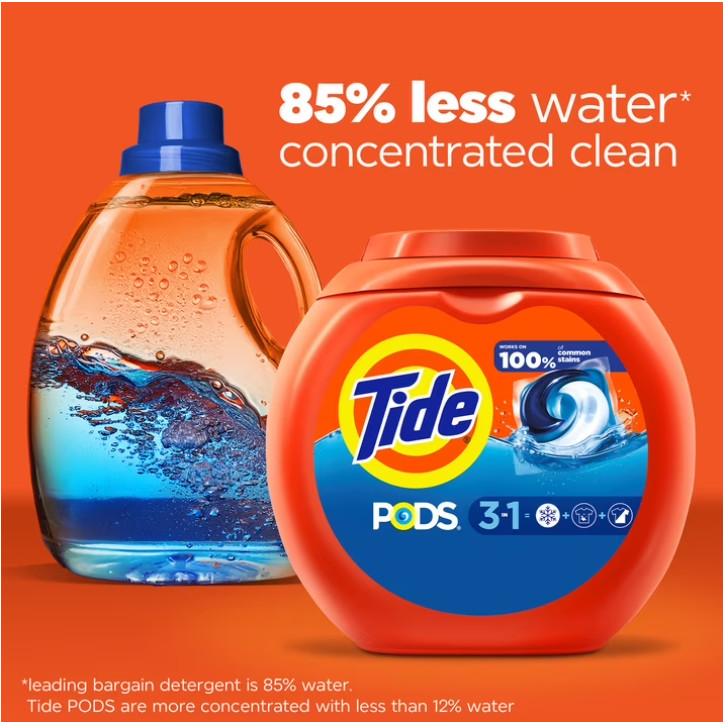 Liquid Laundry Detergent Pacs, Original Scent 76 Count High Efficiency