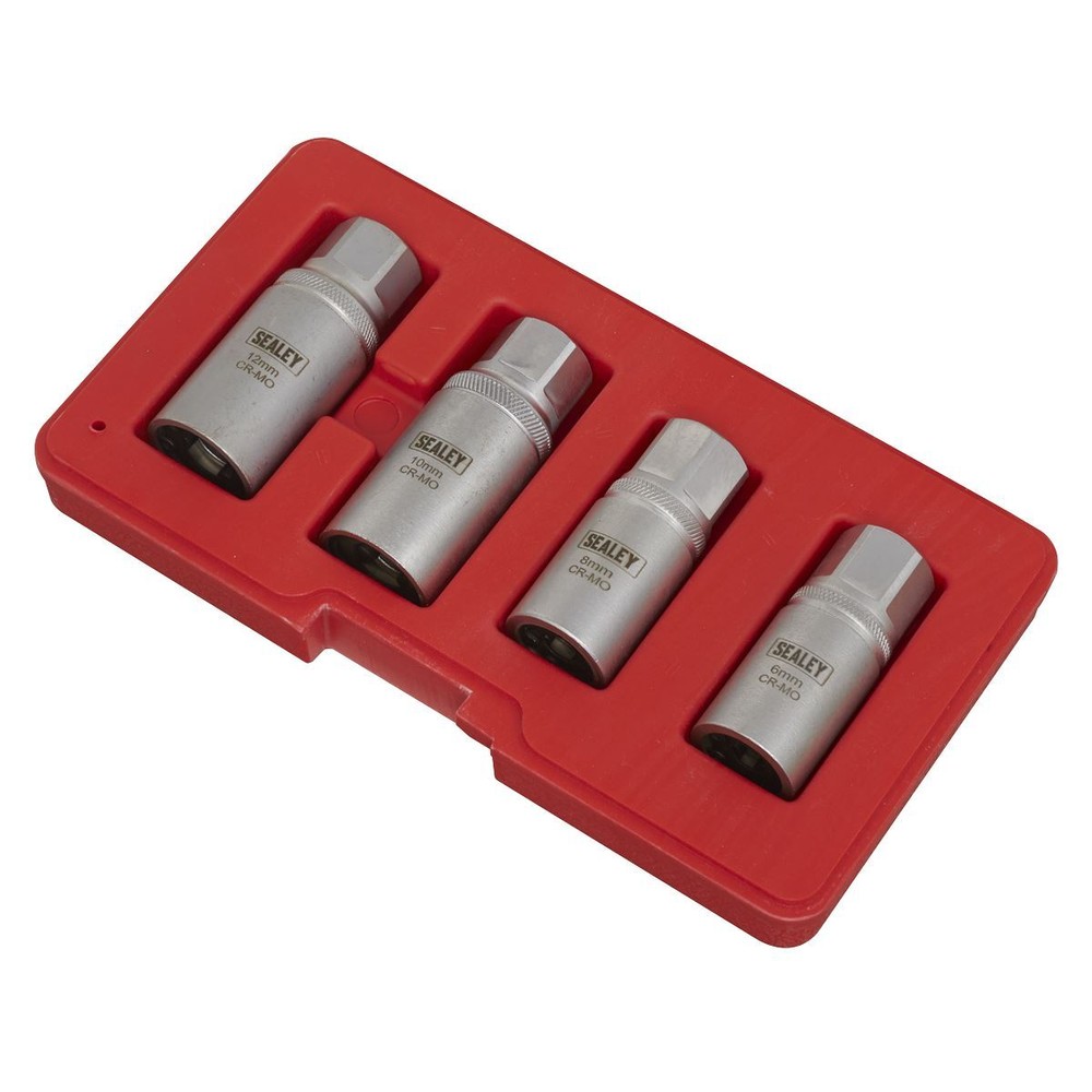 Sealey AK723 Stud Extractor Set 4pc 1/2"Sq Drive Metric