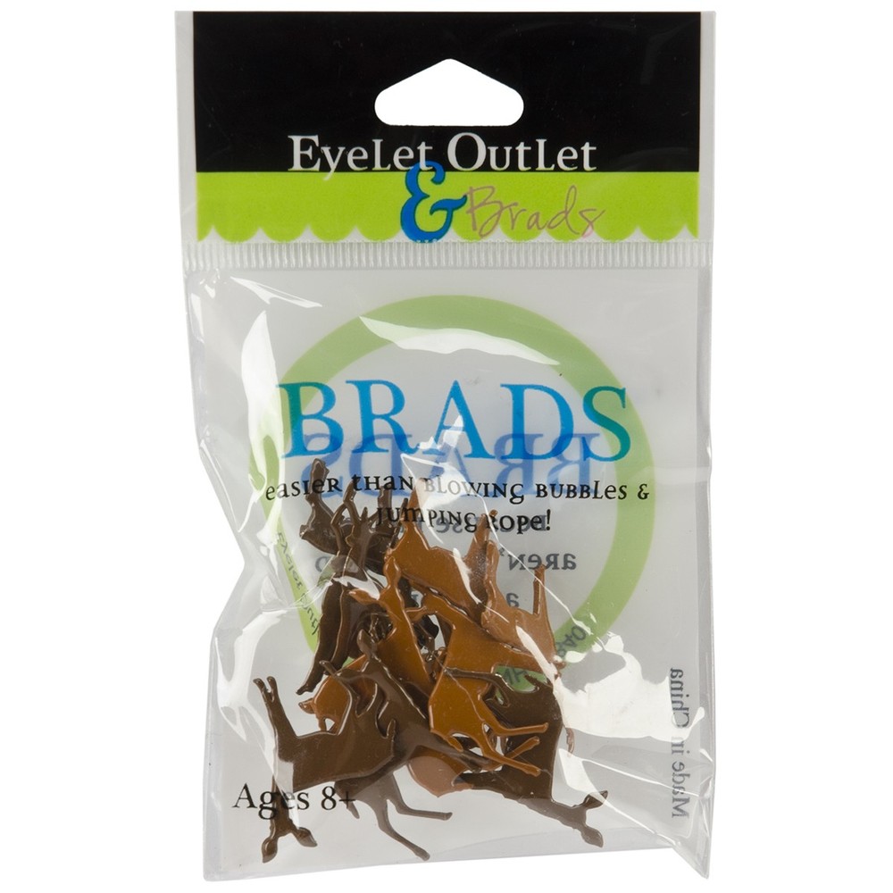 Eyelet Outlet Shape Brads 12/Pkg Deer