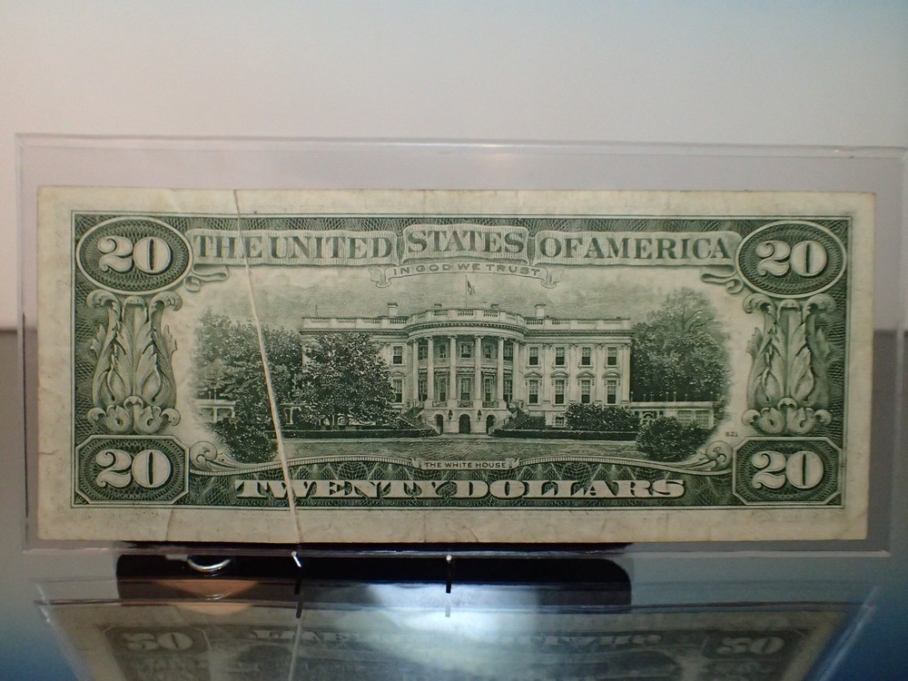 1977 $20 Gutter Fold Error Runs thru Serial and Seal On Both Obverse and Reverse