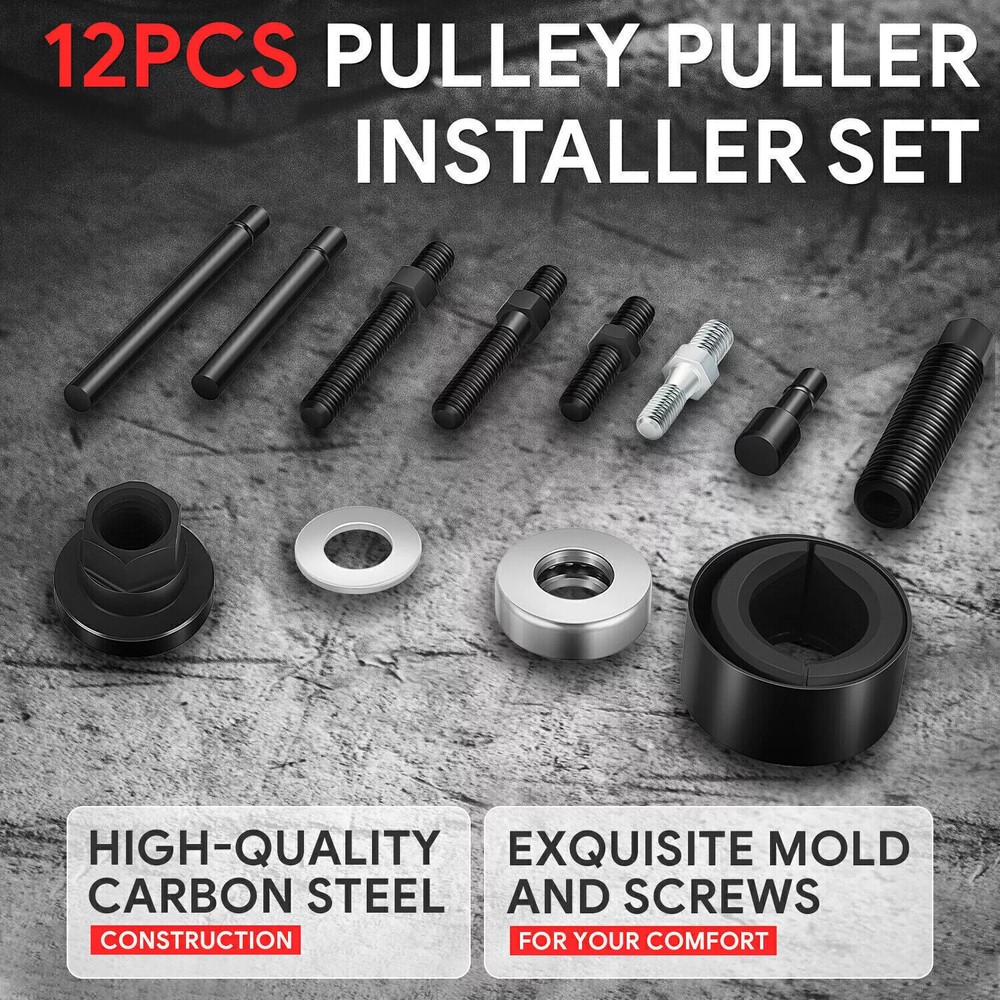 Power Steering Pump Pulley Puller Remover & Alternator Installer Tool Kit Set