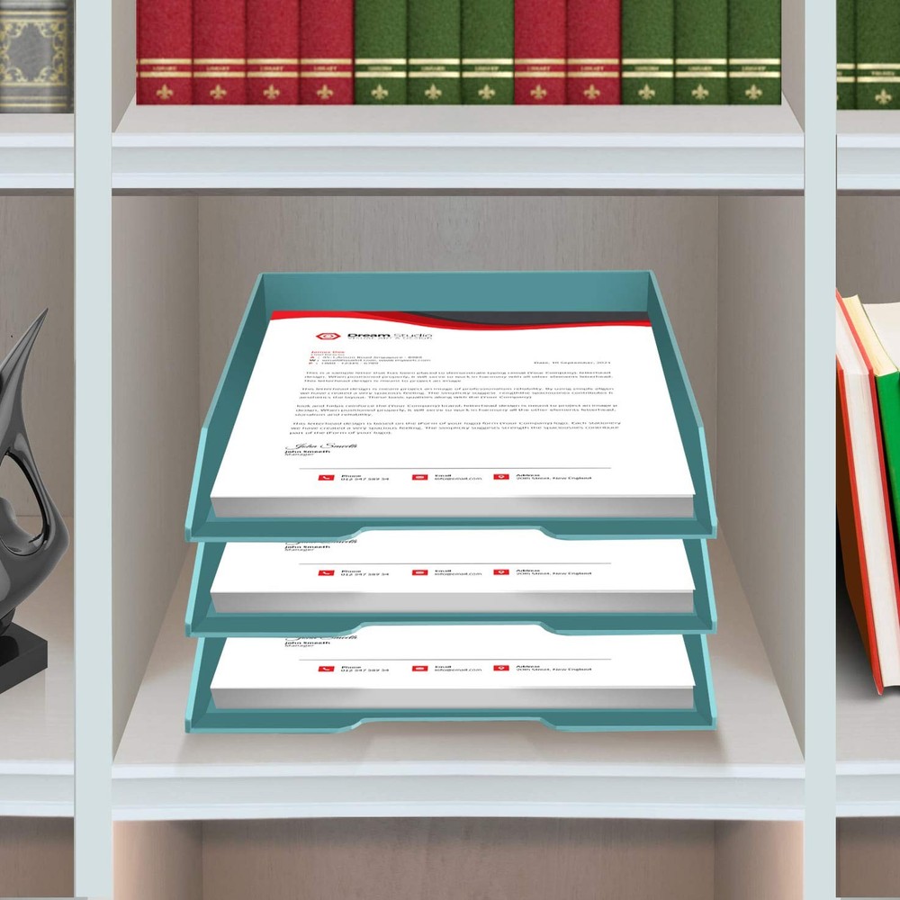 Stackable Letter Tray Front Load, Letter Size, Plastic, Solid Green Color, 1 ...