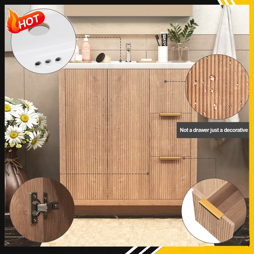 Render 31" Bathroom Vanity with Sink Compact Freestanding Bathroom Cabinet