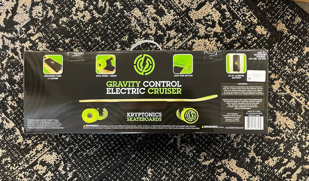 Gravity Control Kryptonics 28" Electric Cruiser Needs Battery Replacement