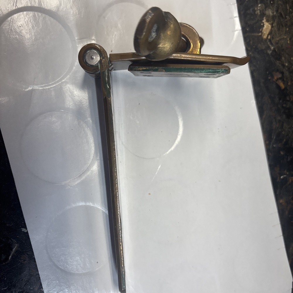 Antique Solid Brass Padlock Hasp Locking Pin Early Industrial Hardware