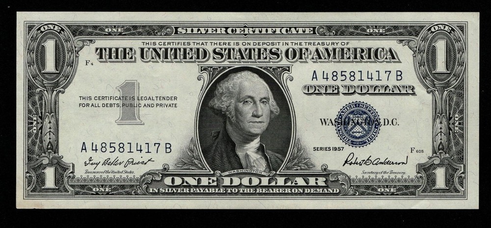 1957 $1 Silver Certificate Blue Seal