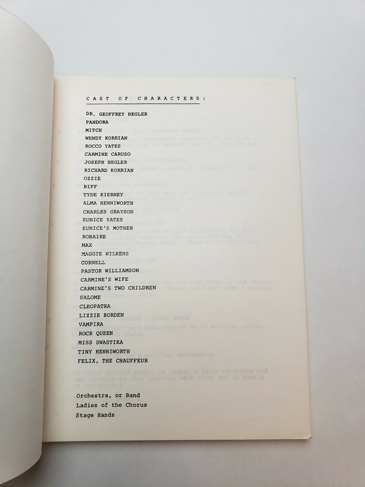 CREMATORIUM / David E. Durston & Tommy Farrell, 1970's Unproduced Screenplay