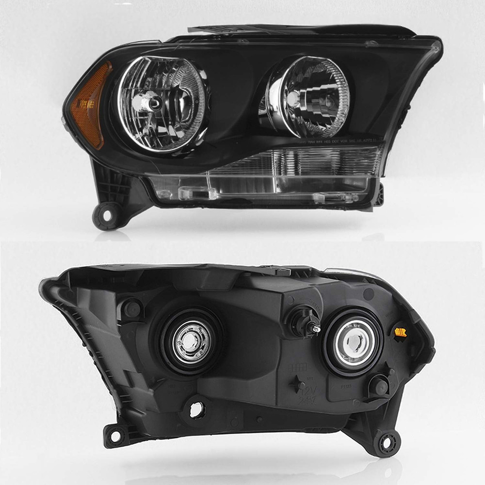 - Fits 2011 2012 2013 Dodge Durango Halogen Model Black Headlights Driver Left+P