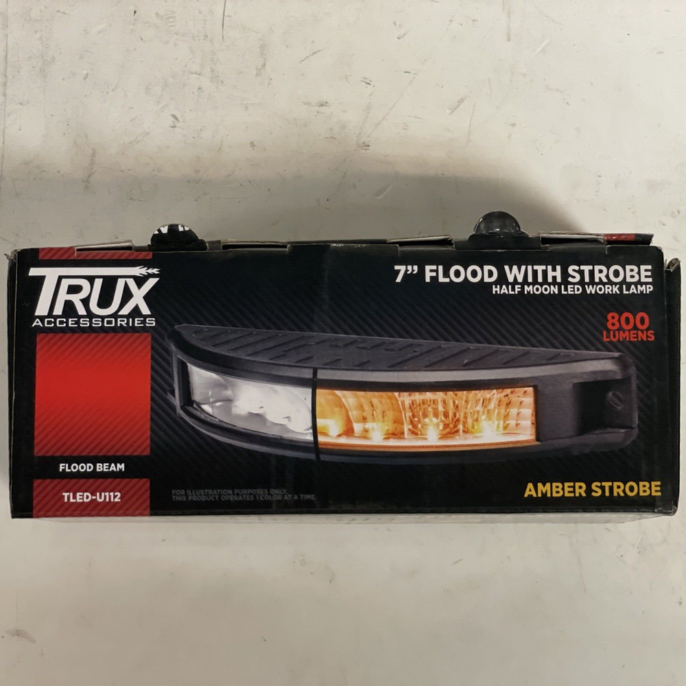 TLED-U112 TRUX 7″ Half Moon LED Work Lamp with Strobe Function – Flood Beam |