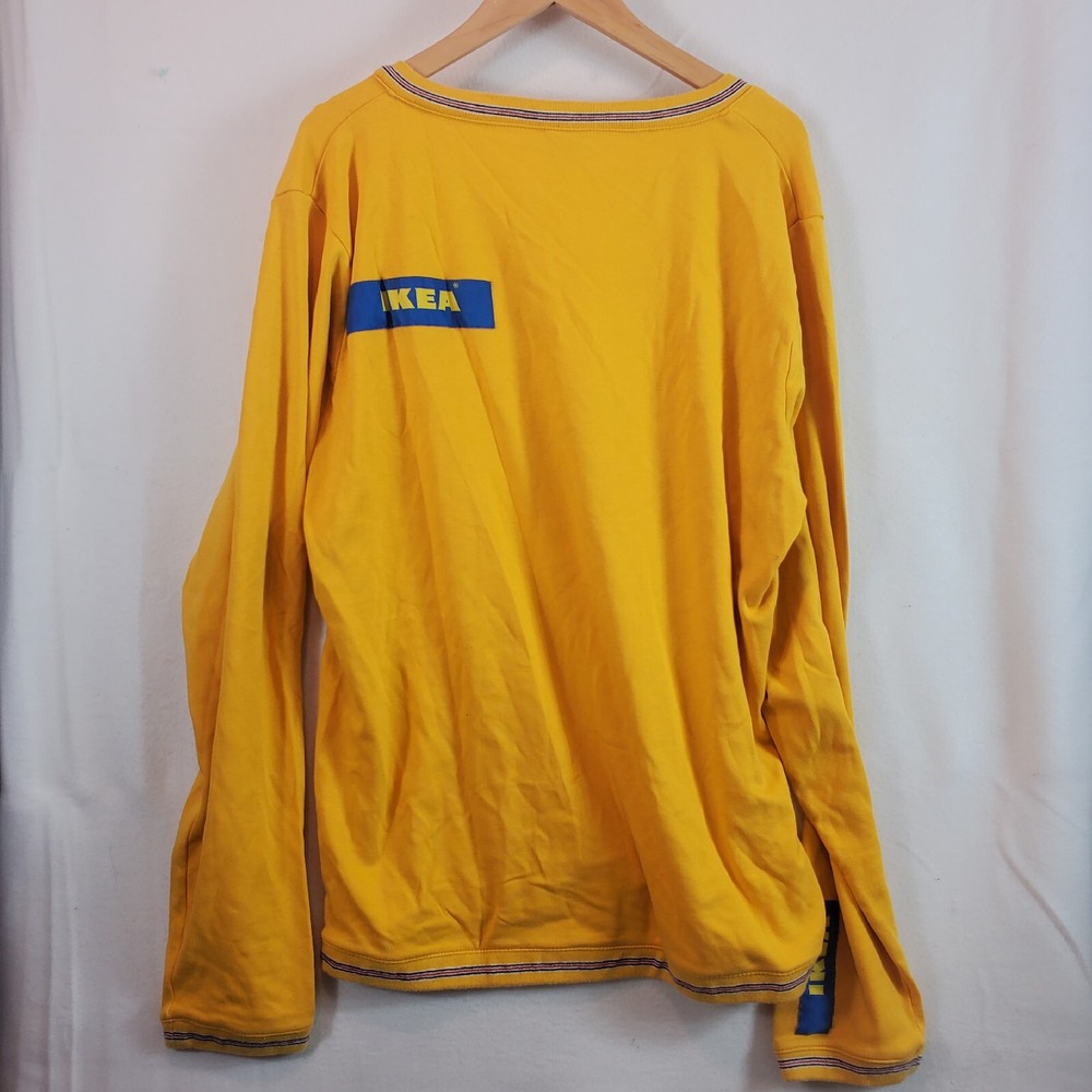 IKEA Employee Sweatshirt Sweater V Neck Pullover Yellow