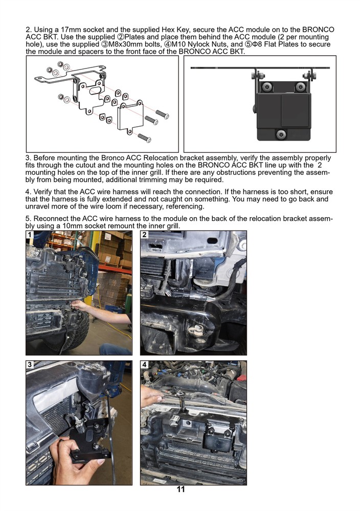 Acc Module Relocation Bracket For 2021-2026 Ford Bronco Adaptive Cruise Control