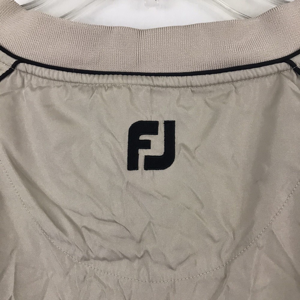 FootJoy Mens Packable Pullover Golf Jacket Rain Wind Size XL Beige