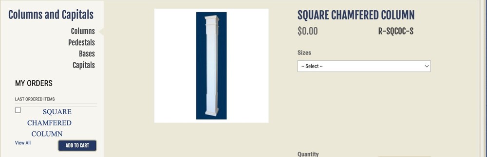 porch posts columns - SPLIT  8' x8" chamfered w/tuscan cap and base 