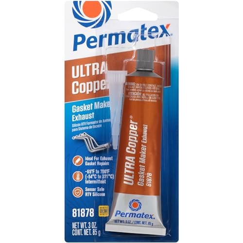 81878 Ultra Copper Maximum Temperature RTV Silicone Gasket Maker, 3 Ounce Tube