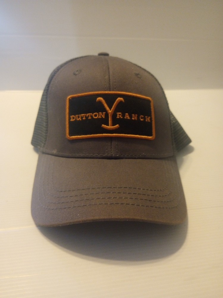 Yellowstone Dutton Ranch Emblem Patch Adjustable Trucker Hat Grey