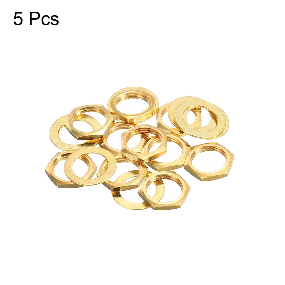 5 Set Guitar Nuts and Washers 3/8" Guitar Input Output Jack Socket Nuts Gold