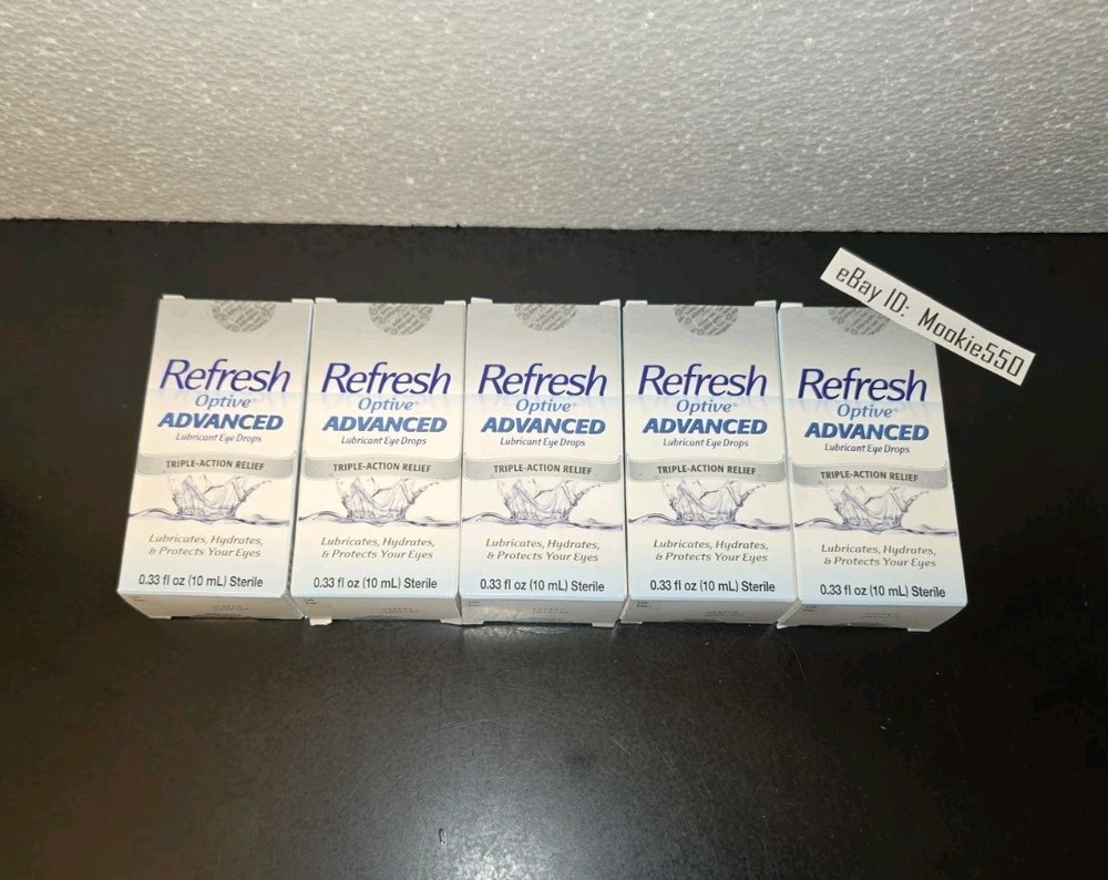 EXP 10/2027! 5 Lot Refresh OPTIVE ADVANCED 0.33oz 10mL Eye Drops