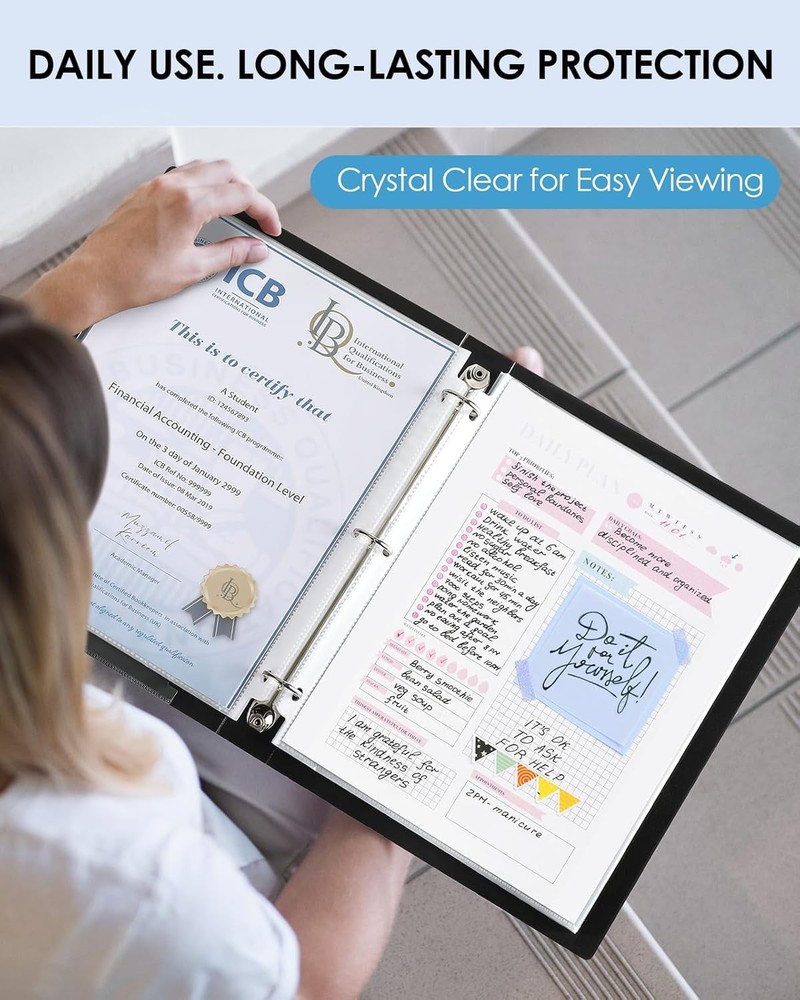 Sheet Protectors, Clear Loading Pa Protectors for 3 Ring