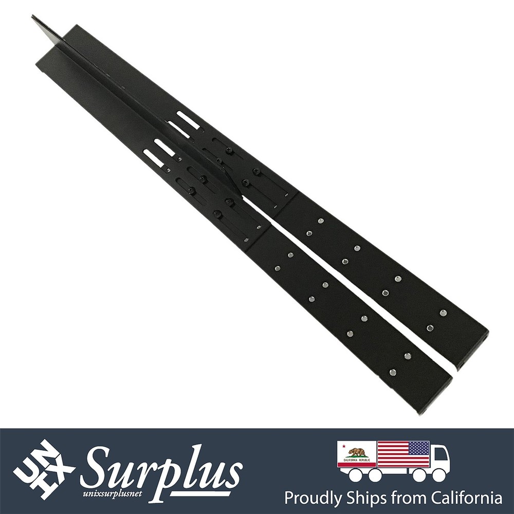 1U Generic Rackmount Static Rail Kit 18" x 2.5" Lip For Short Depth Servers