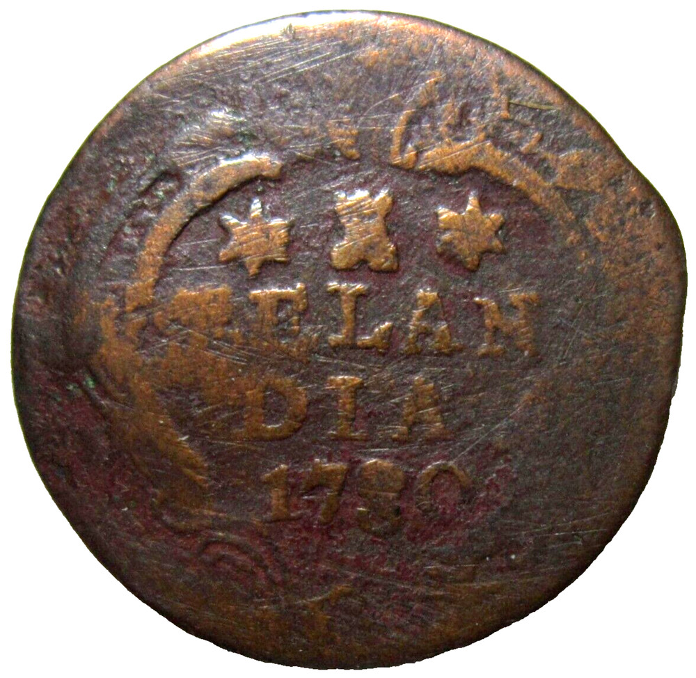 NETHERLANDS. ZEELAND, 1 COPPER DUIT , 1780.