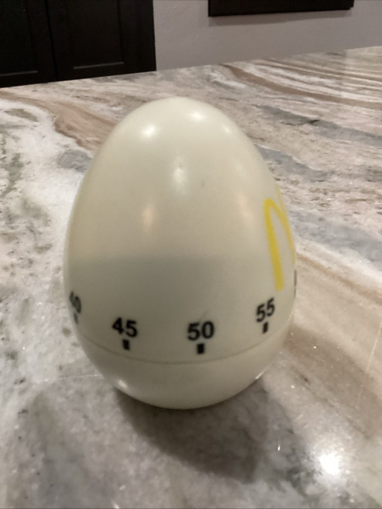 McDonald’s Mechanical Egg Timer - 60 Minutes - White With Logo - 1 Timer