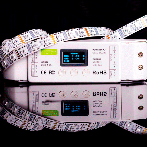 Environmental Lights DMX-5-4 LED DMX Decoder — 4 Ch x 5 A each — 5-24 VDC