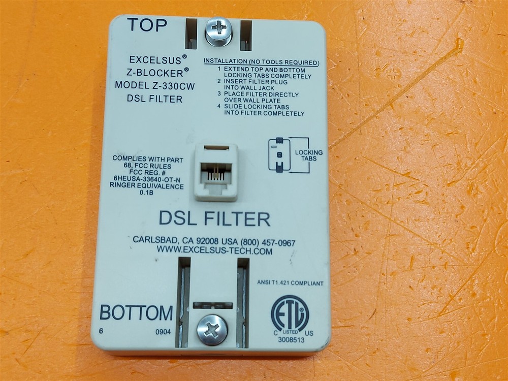 ⭐️⭐️⭐️⭐️⭐️ Excelsus Z-330CW Z-Blocker DSL Filter Wall Mount