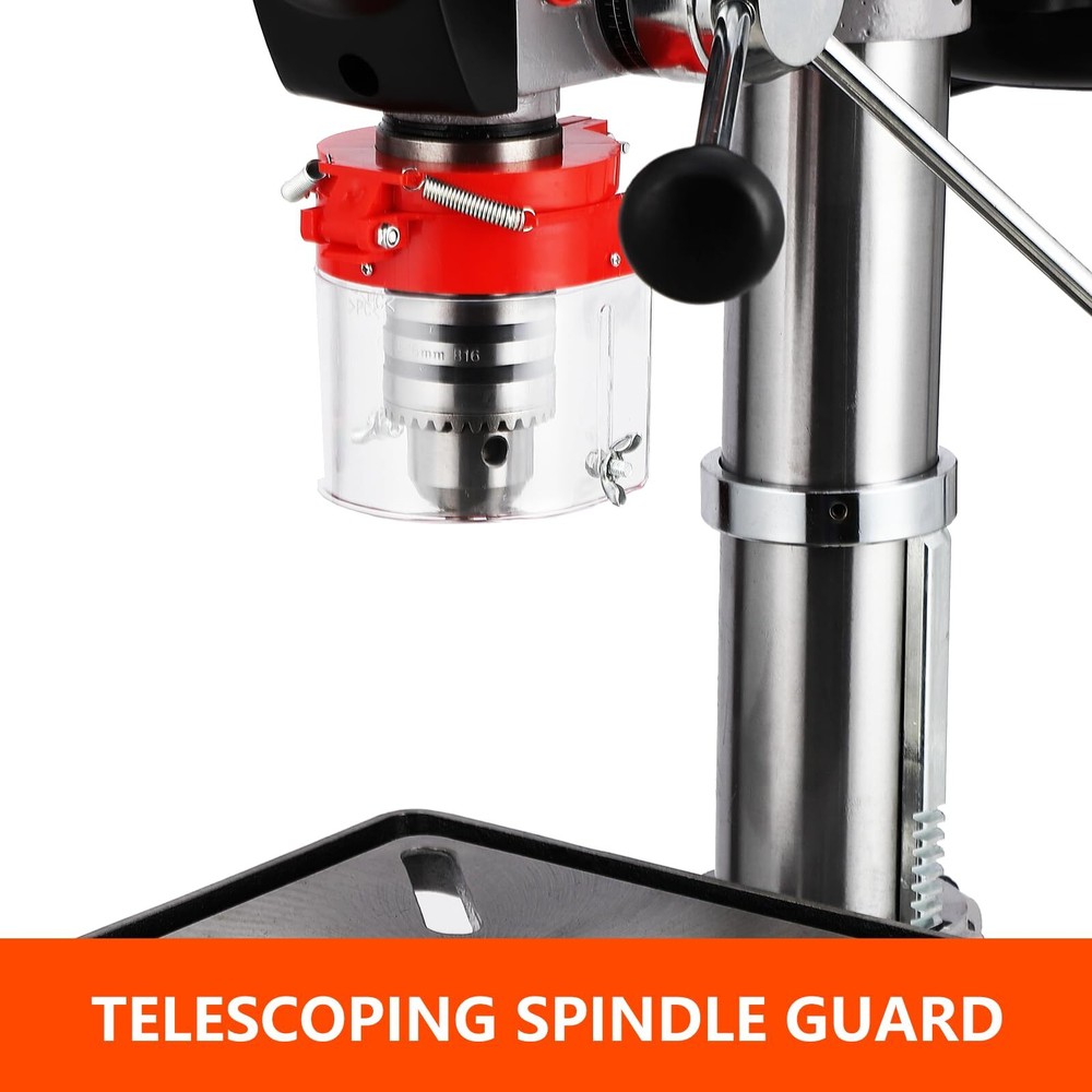 13" Benchtop Drill Press 288-3084 RPM Variable Speed Cast Iron Bench Drill Press