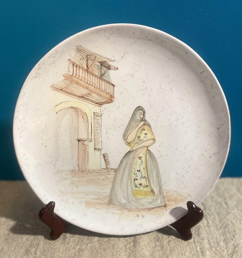 Los Reyes PERU - Souvenir PLATE Wall Hanging Rustic scene EUC 9.5"