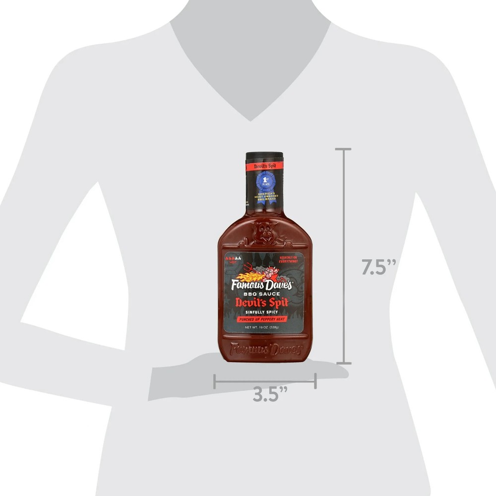 (4 pack) Famous Dave's Devil's Spit BBQ Sauce, 19 oz