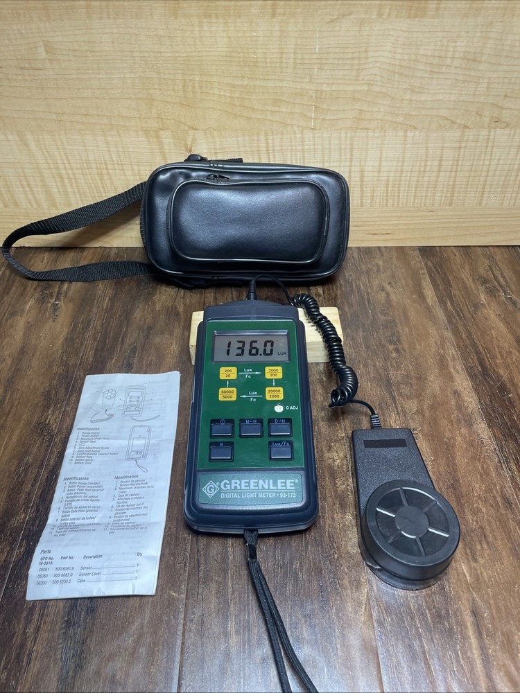 Greenlee Digital Light Meter 93-172 with Case. Tested.