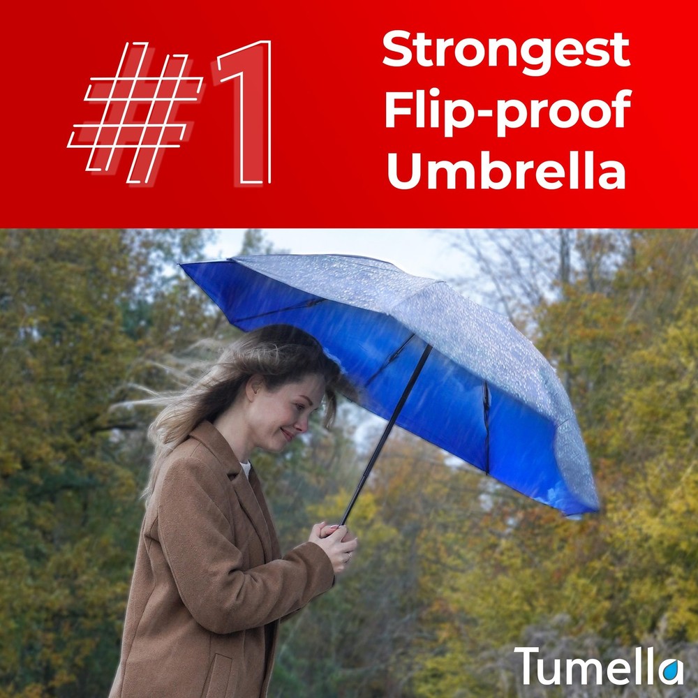 Inverted Windproof Umbrella, Large, Strong, Light, Portable, Automatic Revers...