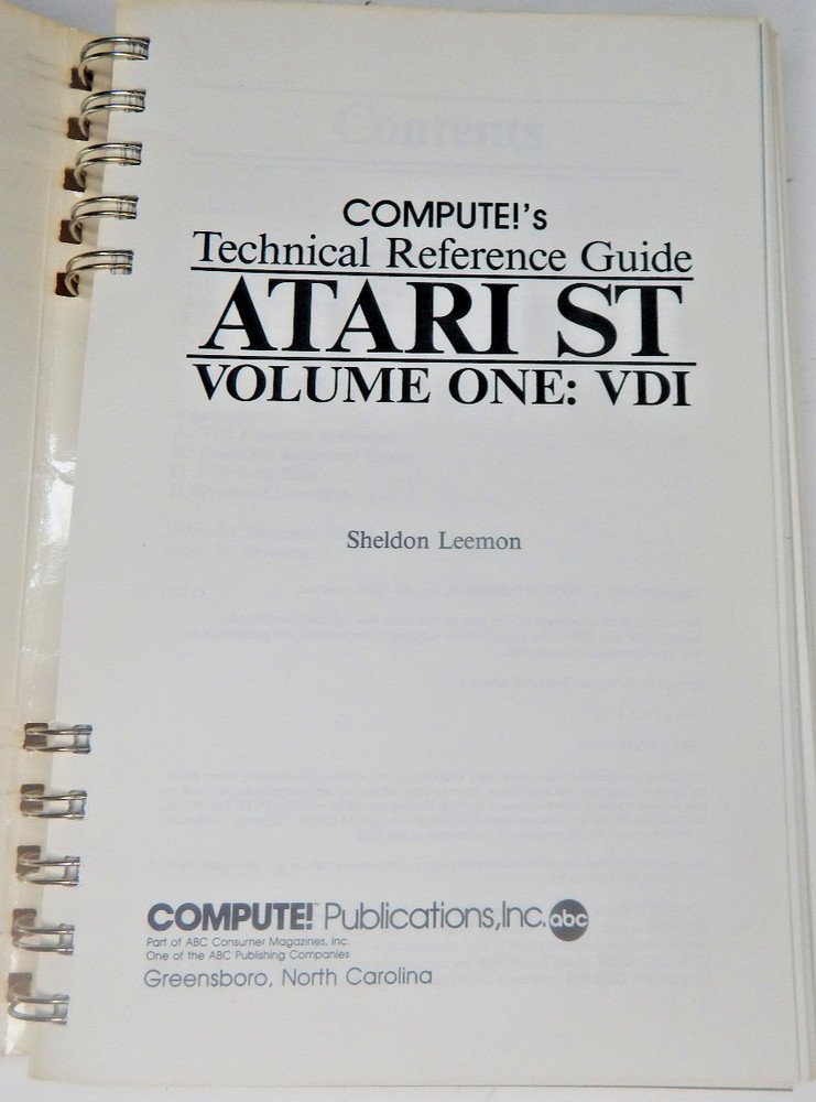 Compute!'s Technical Reference Guide Atari ST Volume One Sheldon Leemon