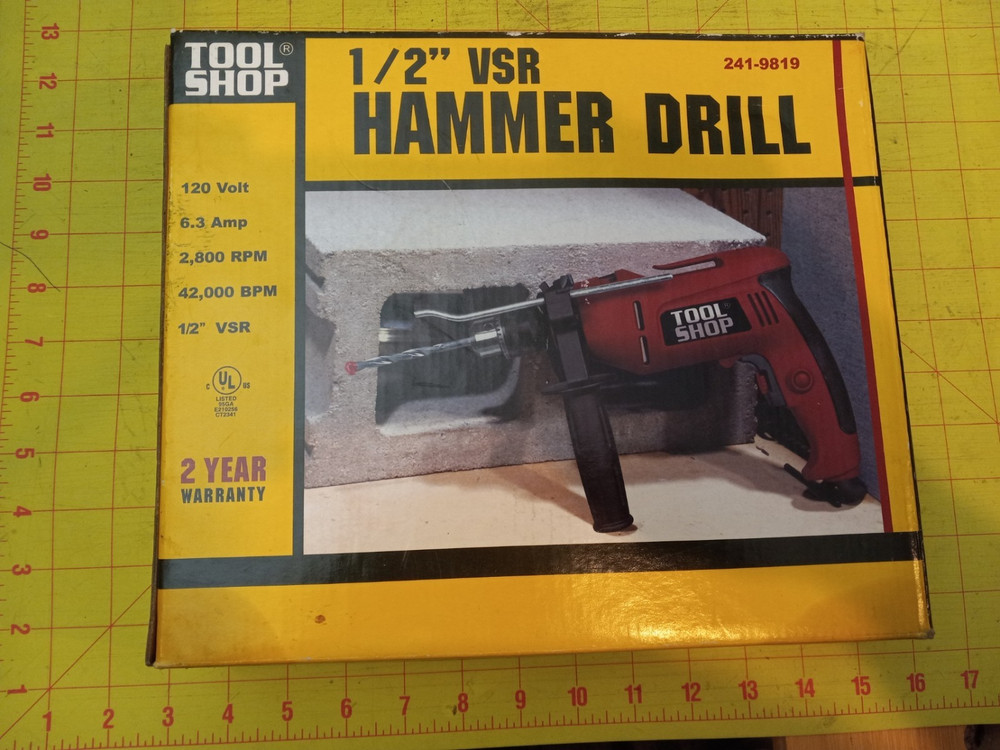 Tool Shop 1/2 inch Variable Speed Reversible Hammer Drill