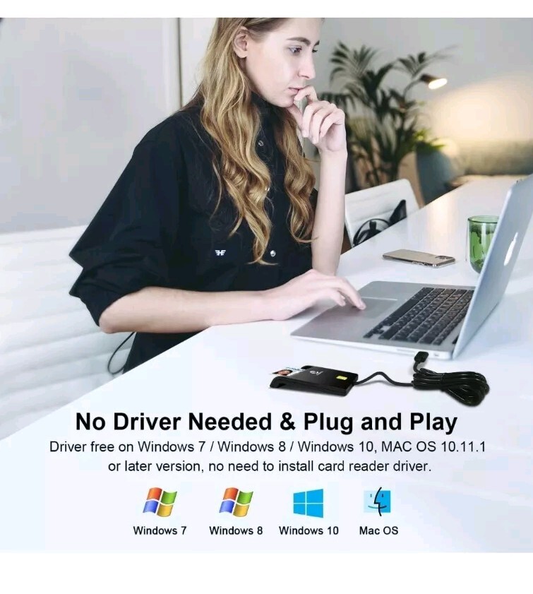 Zoweetek ID Card Reader USB Smart Card Reader # ZW-12026-1
