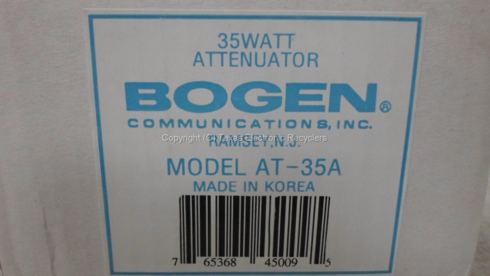 NEW - Bogen AT-35A 35 Watt Attenuator