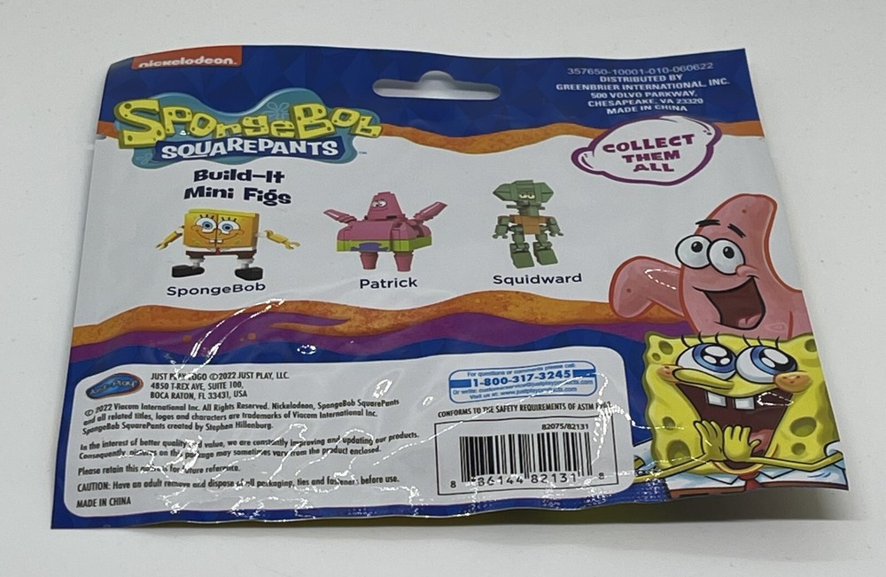 SponegBob Squarepants Build-It 3 Pack Minifigure Set *Nickelodeon Just Play*